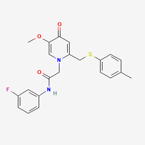 N-(3-fluorophenyl)-2-(5-methoxy-2-{[(4-methylphenyl)sulfanyl]methyl}-4-oxo-1,4-dihydropyridin-1-yl)acetamide