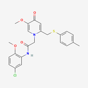 molecular formula C23H23ClN2O4S B6521494 N-(5-chloro-2-methoxyphenyl)-2-(5-methoxy-2-{[(4-methylphenyl)sulfanyl]methyl}-4-oxo-1,4-dihydropyridin-1-yl)acetamide CAS No. 946229-09-0