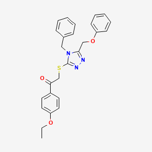 molecular formula C26H25N3O3S B6521505 2-{[4-benzyl-5-(phenoxymethyl)-4H-1,2,4-triazol-3-yl]sulfanyl}-1-(4-ethoxyphenyl)ethan-1-one CAS No. 537702-43-5