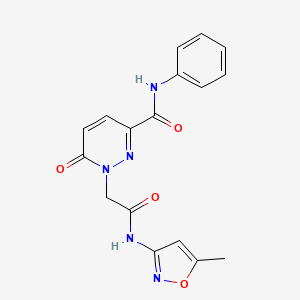 molecular formula C17H15N5O4 B6521525 1-{[(5-methyl-1,2-oxazol-3-yl)carbamoyl]methyl}-6-oxo-N-phenyl-1,6-dihydropyridazine-3-carboxamide CAS No. 933013-25-3