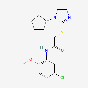 N-(5-chloro-2-methoxyphenyl)-2-[(1-cyclopentyl-1H-imidazol-2-yl)sulfanyl]acetamide
