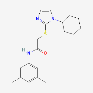 molecular formula C19H25N3OS B6521551 2-[(1-cyclohexyl-1H-imidazol-2-yl)sulfanyl]-N-(3,5-dimethylphenyl)acetamide CAS No. 946367-60-8