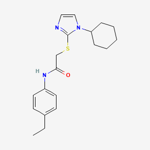 2-[(1-cyclohexyl-1H-imidazol-2-yl)sulfanyl]-N-(4-ethylphenyl)acetamide