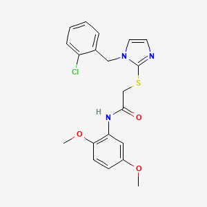 B6521643 2-({1-[(2-chlorophenyl)methyl]-1H-imidazol-2-yl}sulfanyl)-N-(2,5-dimethoxyphenyl)acetamide CAS No. 946320-18-9