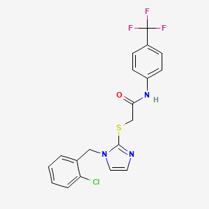 molecular formula C19H15ClF3N3OS B6521649 2-({1-[(2-chlorophenyl)methyl]-1H-imidazol-2-yl}sulfanyl)-N-[4-(trifluoromethyl)phenyl]acetamide CAS No. 946264-57-9