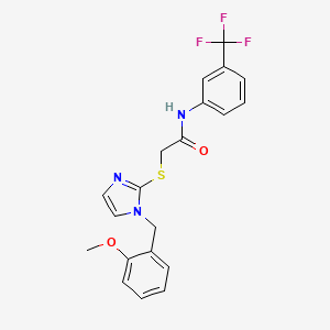 molecular formula C20H18F3N3O2S B6521706 2-({1-[(2-methoxyphenyl)methyl]-1H-imidazol-2-yl}sulfanyl)-N-[3-(trifluoromethyl)phenyl]acetamide CAS No. 946320-62-3
