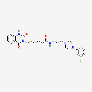 molecular formula C27H34ClN5O3 B6521753 N-{3-[4-(3-chlorophenyl)piperazin-1-yl]propyl}-6-(2,4-dioxo-1,2,3,4-tetrahydroquinazolin-3-yl)hexanamide CAS No. 896382-40-4