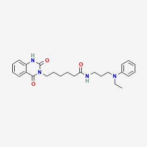 6-(2,4-dioxo-1,2,3,4-tetrahydroquinazolin-3-yl)-N-{3-[ethyl(phenyl)amino]propyl}hexanamide