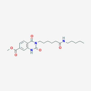 methyl 2,4-dioxo-3-[5-(pentylcarbamoyl)pentyl]-1,2,3,4-tetrahydroquinazoline-7-carboxylate