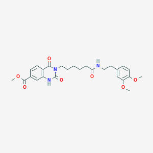 methyl 3-(5-{[2-(3,4-dimethoxyphenyl)ethyl]carbamoyl}pentyl)-2,4-dioxo-1,2,3,4-tetrahydroquinazoline-7-carboxylate
