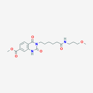 molecular formula C20H27N3O6 B6521797 methyl 3-{5-[(3-methoxypropyl)carbamoyl]pentyl}-2,4-dioxo-1,2,3,4-tetrahydroquinazoline-7-carboxylate CAS No. 896385-22-1