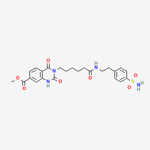 molecular formula C24H28N4O7S B6521801 methyl 2,4-dioxo-3-(5-{[2-(4-sulfamoylphenyl)ethyl]carbamoyl}pentyl)-1,2,3,4-tetrahydroquinazoline-7-carboxylate CAS No. 896385-34-5