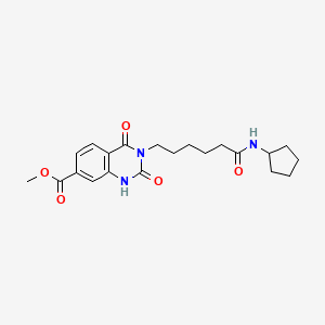 molecular formula C21H27N3O5 B6521809 methyl 3-[5-(cyclopentylcarbamoyl)pentyl]-2,4-dioxo-1,2,3,4-tetrahydroquinazoline-7-carboxylate CAS No. 896385-40-3