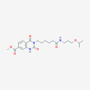 molecular formula C22H31N3O6 B6521822 methyl 2,4-dioxo-3-(5-{[3-(propan-2-yloxy)propyl]carbamoyl}pentyl)-1,2,3,4-tetrahydroquinazoline-7-carboxylate CAS No. 896385-74-3