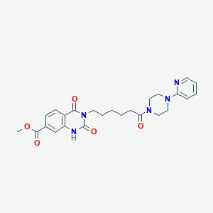 molecular formula C25H29N5O5 B6521832 methyl 2,4-dioxo-3-{6-oxo-6-[4-(pyridin-2-yl)piperazin-1-yl]hexyl}-1,2,3,4-tetrahydroquinazoline-7-carboxylate CAS No. 896386-96-2