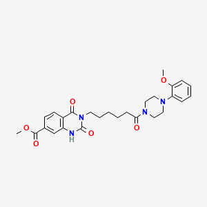 molecular formula C27H32N4O6 B6521838 methyl 3-{6-[4-(2-methoxyphenyl)piperazin-1-yl]-6-oxohexyl}-2,4-dioxo-1,2,3,4-tetrahydroquinazoline-7-carboxylate CAS No. 896370-92-6