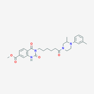 molecular formula C28H34N4O5 B6521859 methyl 3-{6-[3-methyl-4-(3-methylphenyl)piperazin-1-yl]-6-oxohexyl}-2,4-dioxo-1,2,3,4-tetrahydroquinazoline-7-carboxylate CAS No. 896371-52-1