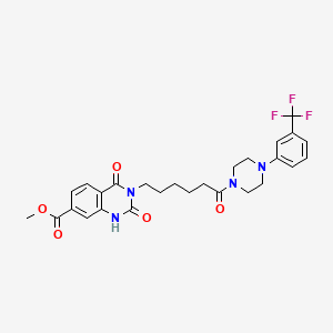 methyl 2,4-dioxo-3-(6-oxo-6-{4-[3-(trifluoromethyl)phenyl]piperazin-1-yl}hexyl)-1,2,3,4-tetrahydroquinazoline-7-carboxylate