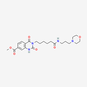 molecular formula C23H32N4O6 B6521864 methyl 3-(5-{[3-(morpholin-4-yl)propyl]carbamoyl}pentyl)-2,4-dioxo-1,2,3,4-tetrahydroquinazoline-7-carboxylate CAS No. 688773-66-2