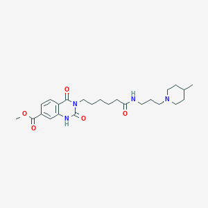molecular formula C25H36N4O5 B6521867 methyl 3-(5-{[3-(4-methylpiperidin-1-yl)propyl]carbamoyl}pentyl)-2,4-dioxo-1,2,3,4-tetrahydroquinazoline-7-carboxylate CAS No. 896371-73-6