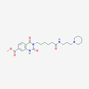 methyl 2,4-dioxo-3-(5-{[3-(piperidin-1-yl)propyl]carbamoyl}pentyl)-1,2,3,4-tetrahydroquinazoline-7-carboxylate