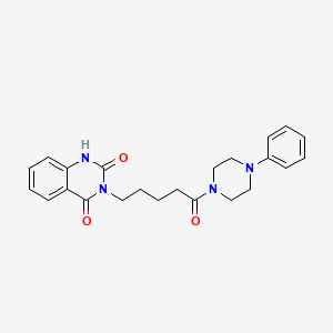 molecular formula C23H26N4O3 B6521876 3-[5-oxo-5-(4-phenylpiperazin-1-yl)pentyl]-1,2,3,4-tetrahydroquinazoline-2,4-dione CAS No. 896355-27-4