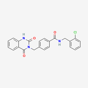 molecular formula C23H18ClN3O3 B6521884 N-[(2-chlorophenyl)methyl]-4-[(2,4-dioxo-1,2,3,4-tetrahydroquinazolin-3-yl)methyl]benzamide CAS No. 933251-24-2