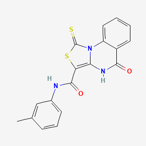 N-(3-methylphenyl)-5-oxo-1-sulfanylidene-1H,4H,5H-[1,3]thiazolo[3,4-a]quinazoline-3-carboxamide