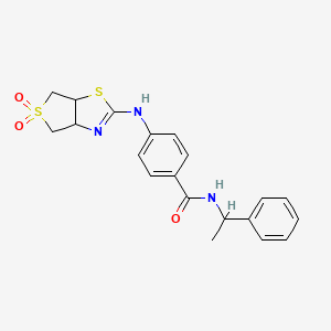 molecular formula C20H21N3O3S2 B6521921 4-({5,5-dioxo-3aH,4H,6H,6aH-5lambda6-thieno[3,4-d][1,3]thiazol-2-yl}amino)-N-(1-phenylethyl)benzamide CAS No. 1053159-34-4