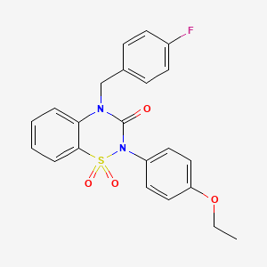 molecular formula C22H19FN2O4S B6521958 2-(3,4-dimethylphenyl)-4-[(4-fluorophenyl)methyl]-3,4-dihydro-2H-1??,2,4-benzothiadiazine-1,1,3-trione CAS No. 933021-56-8
