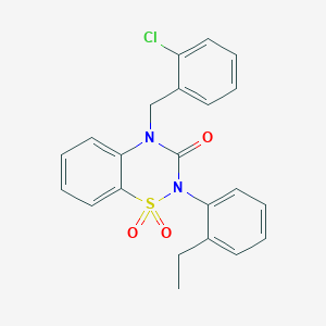 molecular formula C22H19ClN2O3S B6521977 4-[(2-chlorophenyl)methyl]-2-(2-ethylphenyl)-3,4-dihydro-2H-1lambda6,2,4-benzothiadiazine-1,1,3-trione CAS No. 896701-34-1