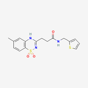 molecular formula C16H17N3O3S2 B6521993 3-(6-methyl-1,1-dioxo-2H-1lambda6,2,4-benzothiadiazin-3-yl)-N-[(thiophen-2-yl)methyl]propanamide CAS No. 896684-01-8