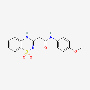 molecular formula C16H15N3O4S B6522030 2-(1,1-dioxo-2H-1lambda6,2,4-benzothiadiazin-3-yl)-N-(4-methoxyphenyl)acetamide CAS No. 932991-36-1