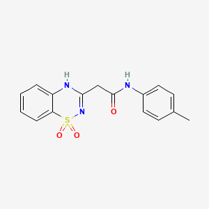 molecular formula C16H15N3O3S B6522032 2-(1,1-dioxo-2H-1lambda6,2,4-benzothiadiazin-3-yl)-N-(4-methylphenyl)acetamide CAS No. 932991-40-7