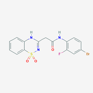 molecular formula C15H11BrFN3O3S B6522039 N-(4-bromo-2-fluorophenyl)-2-(1,1-dioxo-2H-1lambda6,2,4-benzothiadiazin-3-yl)acetamide CAS No. 951540-70-8