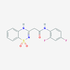 molecular formula C15H11F2N3O3S B6522045 N-(2,4-difluorophenyl)-2-(1,1-dioxo-2H-1lambda6,2,4-benzothiadiazin-3-yl)acetamide CAS No. 951553-75-6