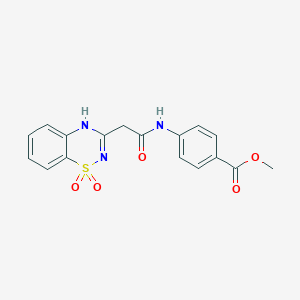 molecular formula C17H15N3O5S B6522050 methyl 4-[2-(1,1-dioxo-2H-1lambda6,2,4-benzothiadiazin-3-yl)acetamido]benzoate CAS No. 951460-44-9