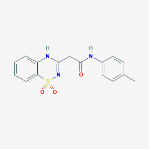 molecular formula C17H17N3O3S B6522056 N-(3,4-dimethylphenyl)-2-(1,1-dioxo-2H-1lambda6,2,4-benzothiadiazin-3-yl)acetamide CAS No. 950452-22-9