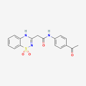 molecular formula C17H15N3O4S B6522065 N-(4-acetylphenyl)-2-(1,1-dioxo-2H-1lambda6,2,4-benzothiadiazin-3-yl)acetamide CAS No. 896684-10-9