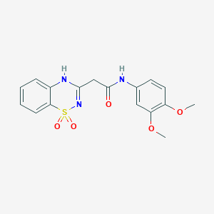 molecular formula C17H17N3O5S B6522075 N-(3,4-dimethoxyphenyl)-2-(1,1-dioxo-2H-1lambda6,2,4-benzothiadiazin-3-yl)acetamide CAS No. 951540-79-7