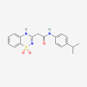 molecular formula C18H19N3O3S B6522082 2-(1,1-dioxo-2H-1lambda6,2,4-benzothiadiazin-3-yl)-N-[4-(propan-2-yl)phenyl]acetamide CAS No. 951553-84-7