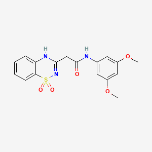 molecular formula C17H17N3O5S B6522089 N-(3,5-dimethoxyphenyl)-2-(1,1-dioxo-2H-1lambda6,2,4-benzothiadiazin-3-yl)acetamide CAS No. 951460-56-3