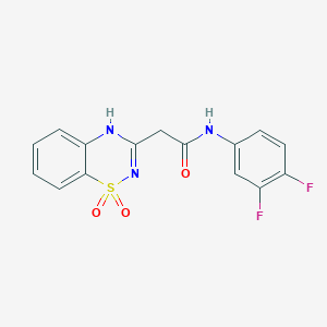molecular formula C15H11F2N3O3S B6522097 N-(3,4-difluorophenyl)-2-(1,1-dioxo-2H-1lambda6,2,4-benzothiadiazin-3-yl)acetamide CAS No. 951540-85-5