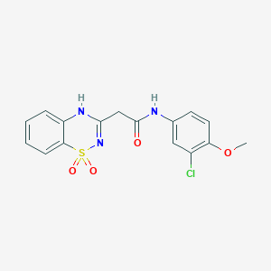 molecular formula C16H14ClN3O4S B6522104 N-(3-chloro-4-methoxyphenyl)-2-(1,1-dioxo-2H-1lambda6,2,4-benzothiadiazin-3-yl)acetamide CAS No. 950452-31-0