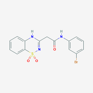molecular formula C15H12BrN3O3S B6522110 N-(3-bromophenyl)-2-(1,1-dioxo-2H-1lambda6,2,4-benzothiadiazin-3-yl)acetamide CAS No. 951553-94-9