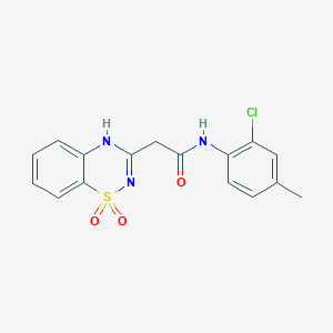 molecular formula C16H14ClN3O3S B6522113 N-(2-chloro-4-methylphenyl)-2-(1,1-dioxo-2H-1lambda6,2,4-benzothiadiazin-3-yl)acetamide CAS No. 951540-88-8