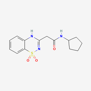 molecular formula C14H17N3O3S B6522123 N-cyclopentyl-2-(1,1-dioxo-2H-1lambda6,2,4-benzothiadiazin-3-yl)acetamide CAS No. 951554-02-2