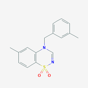 molecular formula C16H16N2O2S B6522167 6-methyl-4-[(3-methylphenyl)methyl]-4H-1lambda6,2,4-benzothiadiazine-1,1-dione CAS No. 951554-14-6