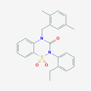 molecular formula C24H24N2O3S B6522171 4-[(2,5-dimethylphenyl)methyl]-2-(2-ethylphenyl)-3,4-dihydro-2H-1lambda6,2,4-benzothiadiazine-1,1,3-trione CAS No. 896685-74-8