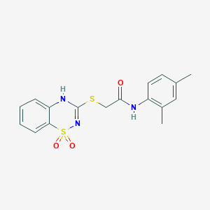 molecular formula C17H17N3O3S2 B6522194 N-(2,4-dimethylphenyl)-2-[(1,1-dioxo-4H-1lambda6,2,4-benzothiadiazin-3-yl)sulfanyl]acetamide CAS No. 886953-17-9